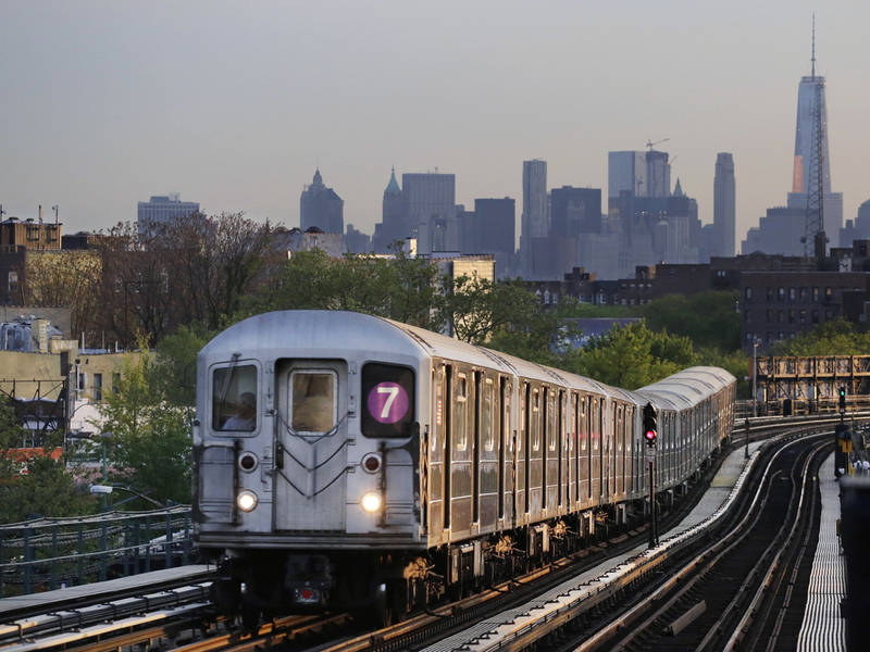 7 Train running with New York City in the background